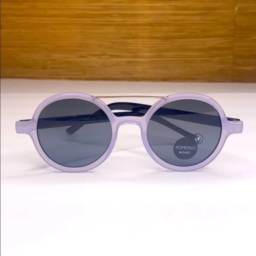 NEW KOMONO Vivien Violet Black Sunglasses purple round